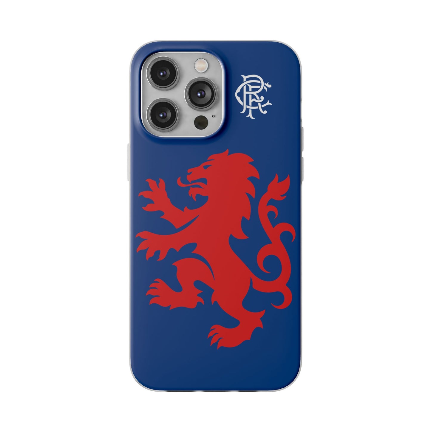 Rangers Lion & Monogram Blue iPhone Flexi Case - iPhone 16, 15, 14, Plus/Pro/Pro Max