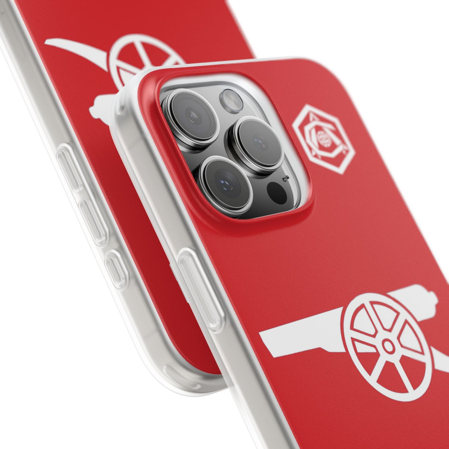 Arsenal Cannon & Monogram Red iPhone Flexi Case - iPhone 16, 15, 14, Plus/Pro/Pro Max