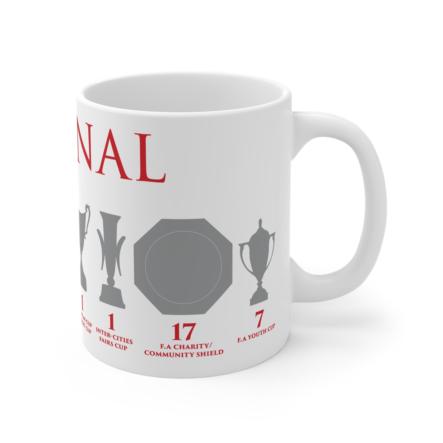 Arsenal Trophies Mug - White