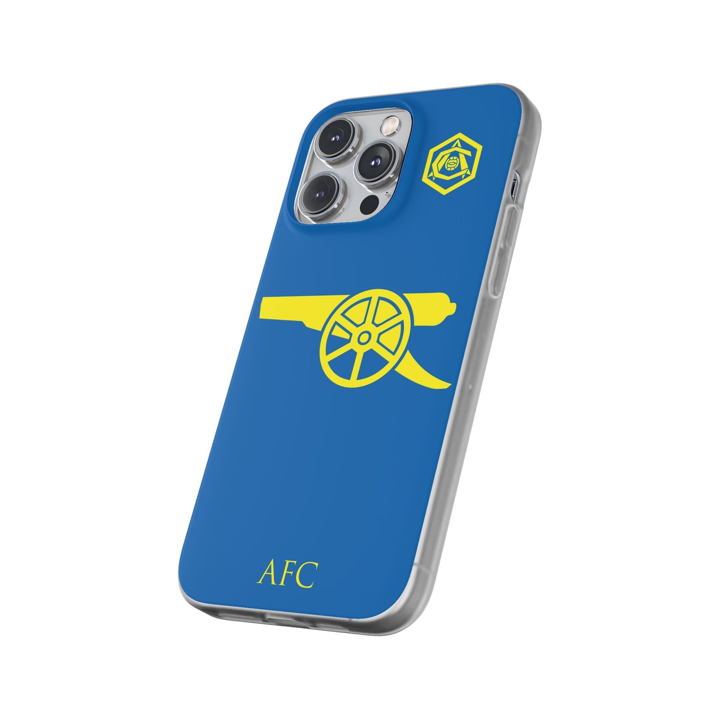 Arsenal Cannon & Monogram Blue iPhone Flexi Case - iPhone 16, 15, 14. Plus/Pro/Pro Max