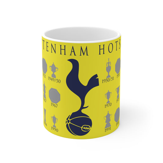 Tottenham Hotspur Trophies Collection & Cockerel Mug - Yellow