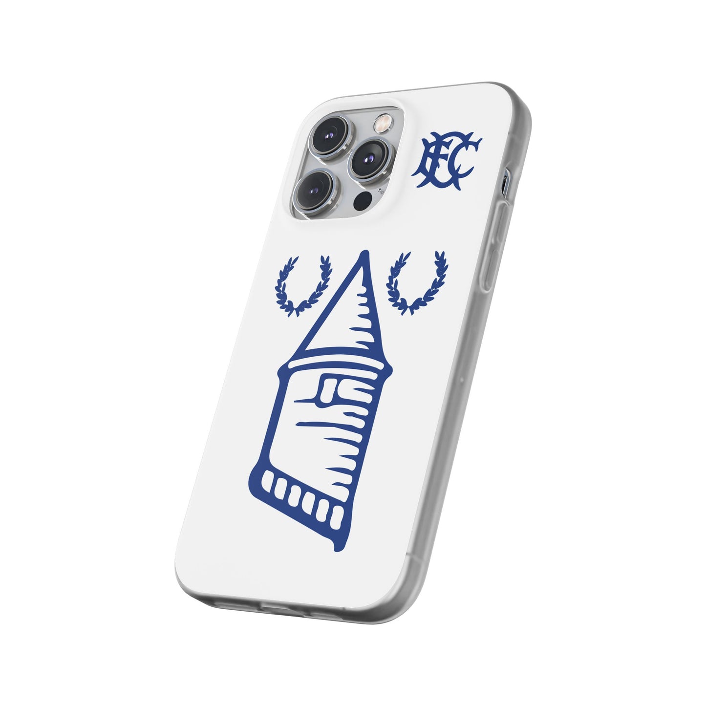 Everton Tower & Monogram White iPhone Flexi Case - iPhone 16, 15, 14 Plus/Pro/Pro Max