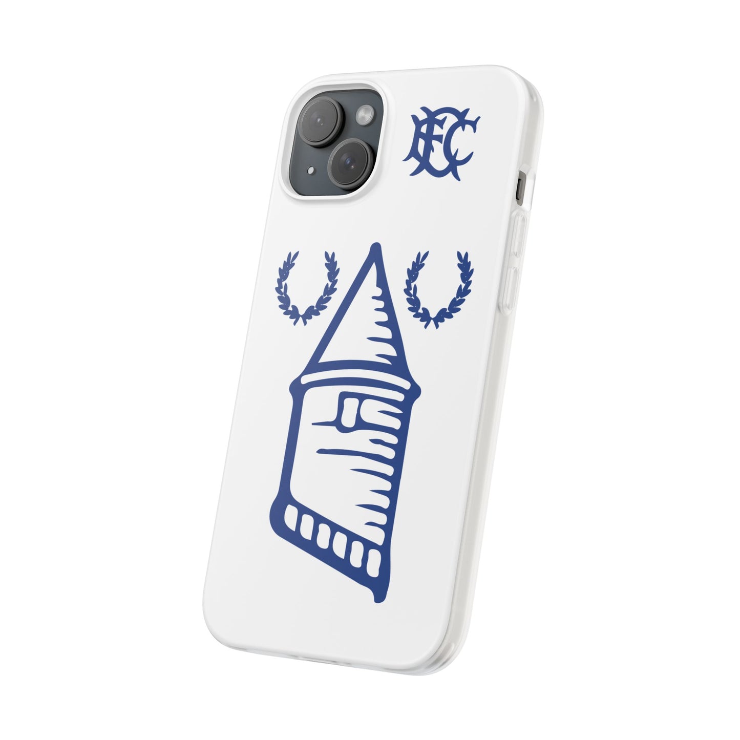 Everton Tower & Monogram White iPhone Flexi Case - iPhone 16, 15, 14 Plus/Pro/Pro Max