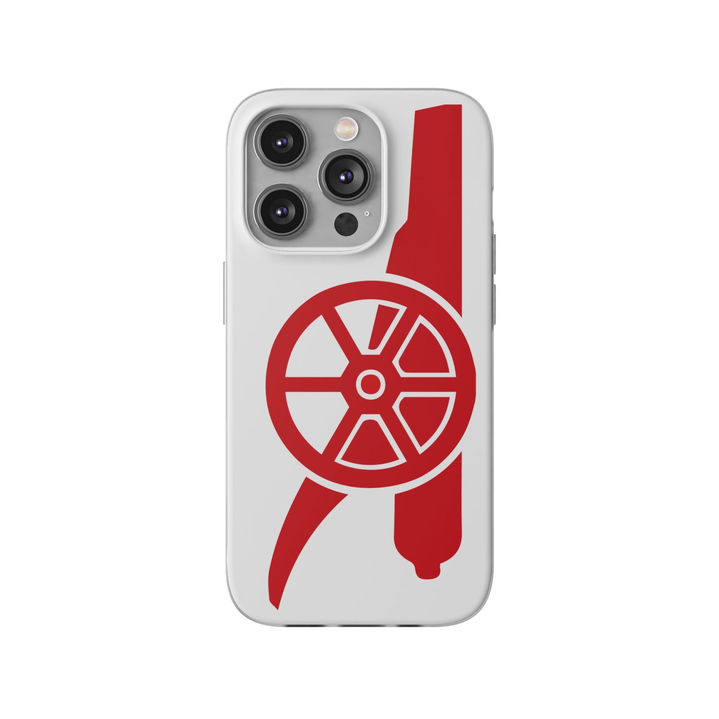 Arsenal Cannon White iPhone Flexi Case - iPhone 16, 15, 14, Plus/Pro/Pro Max