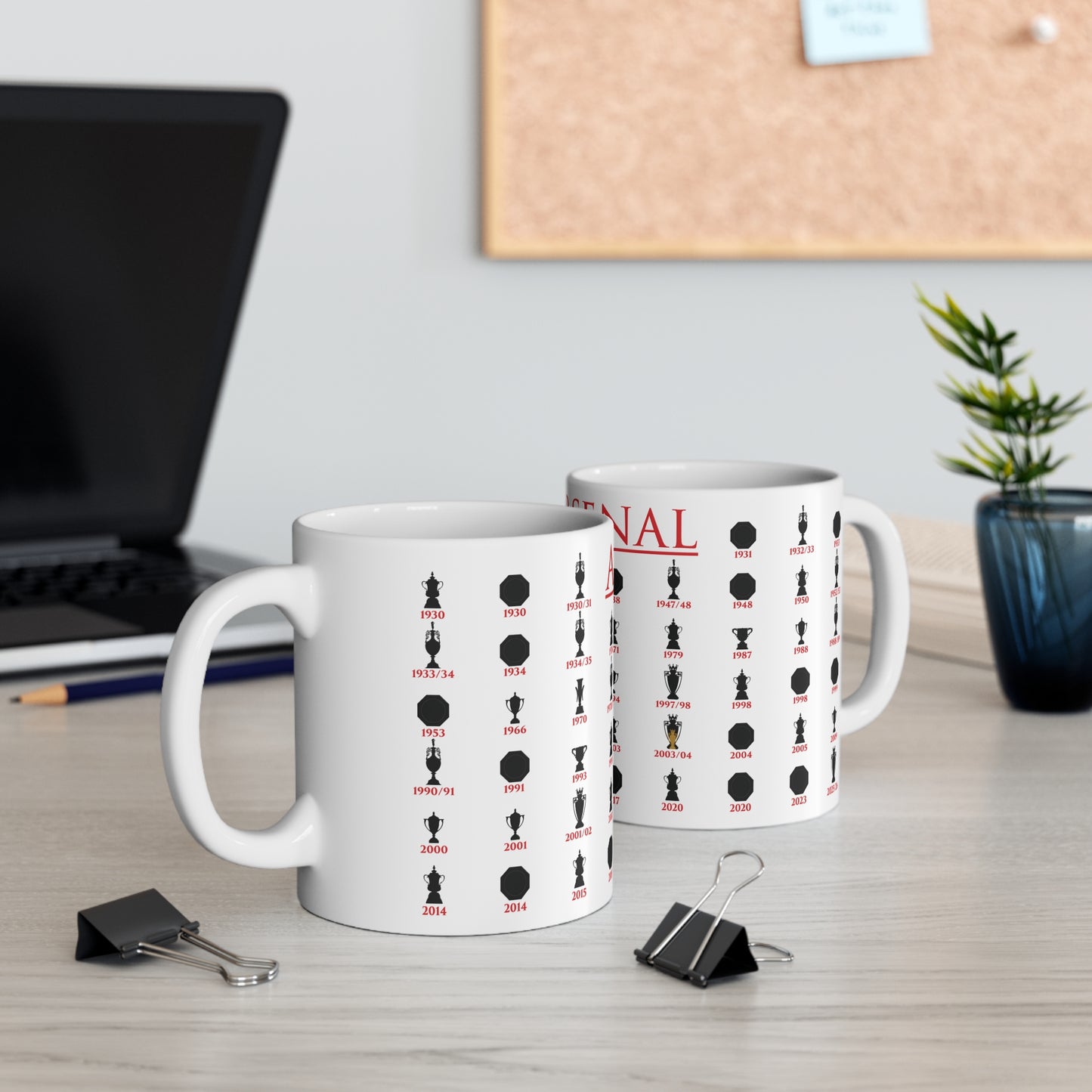 Arsenal Trophies Collection Mug UPDATED - White