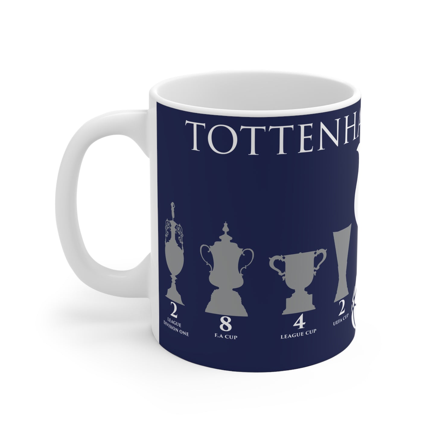 Tottenham Hotspur Trophies & Cockerel Mug - Blue