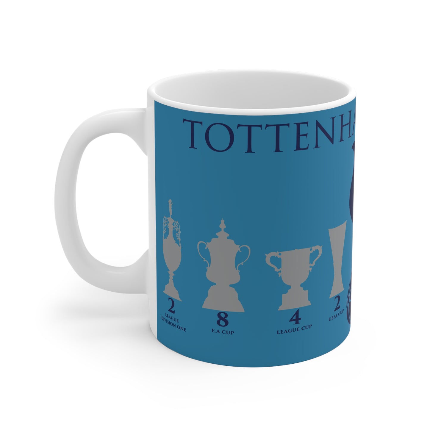 Tottenham Hotspur Trophies & Cockerel Mug - Cyan