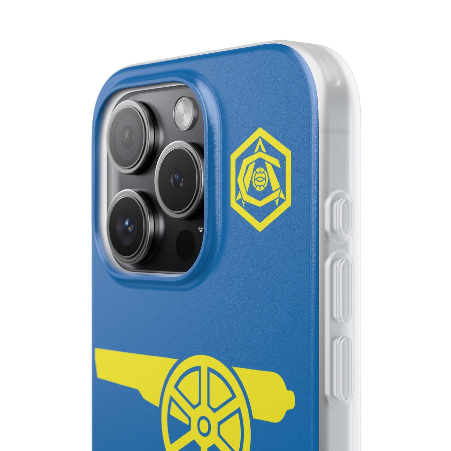 Arsenal Cannon & Monogram Blue iPhone Flexi Case - iPhone 16, 15, 14. Plus/Pro/Pro Max