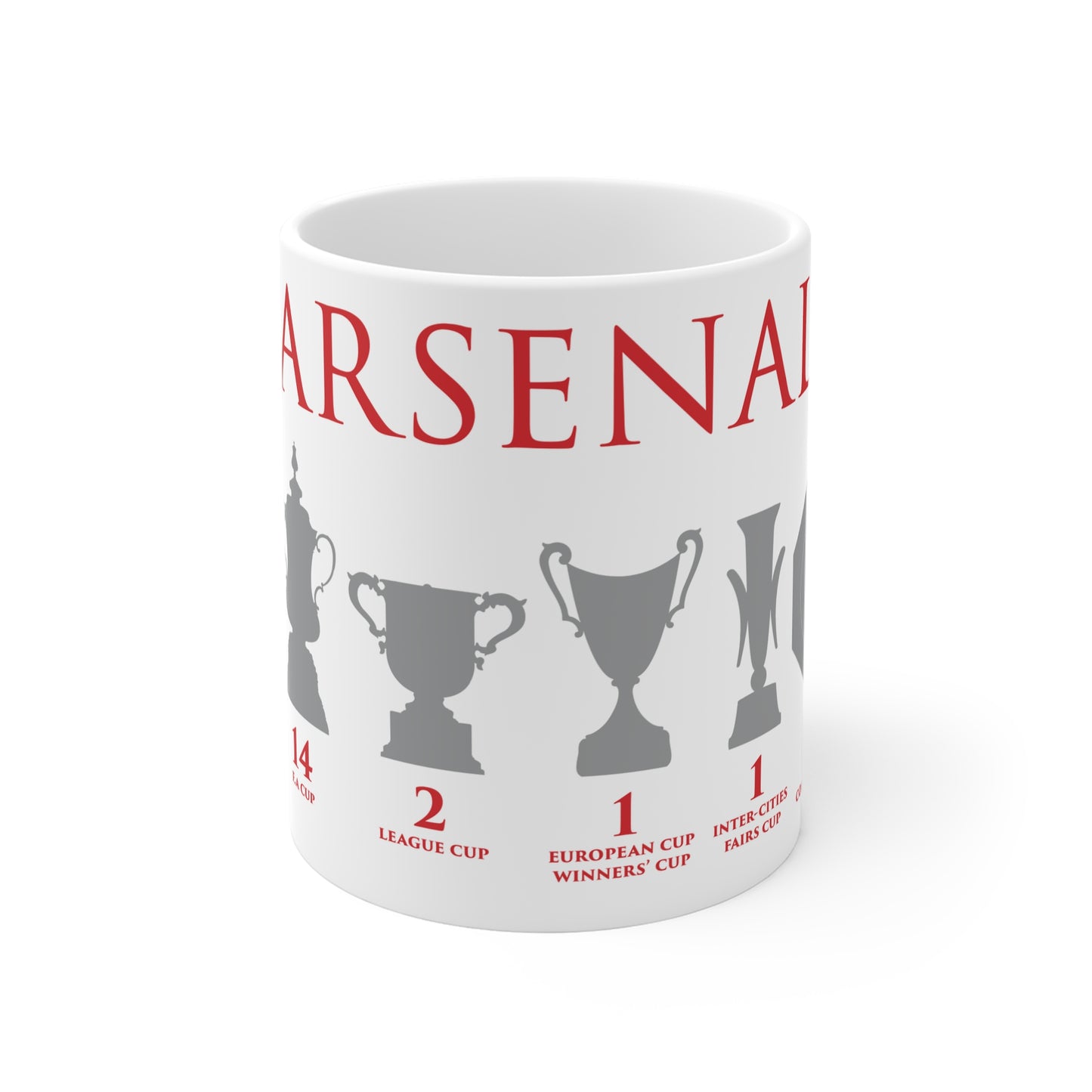 Arsenal Trophies Mug UPDATED - White