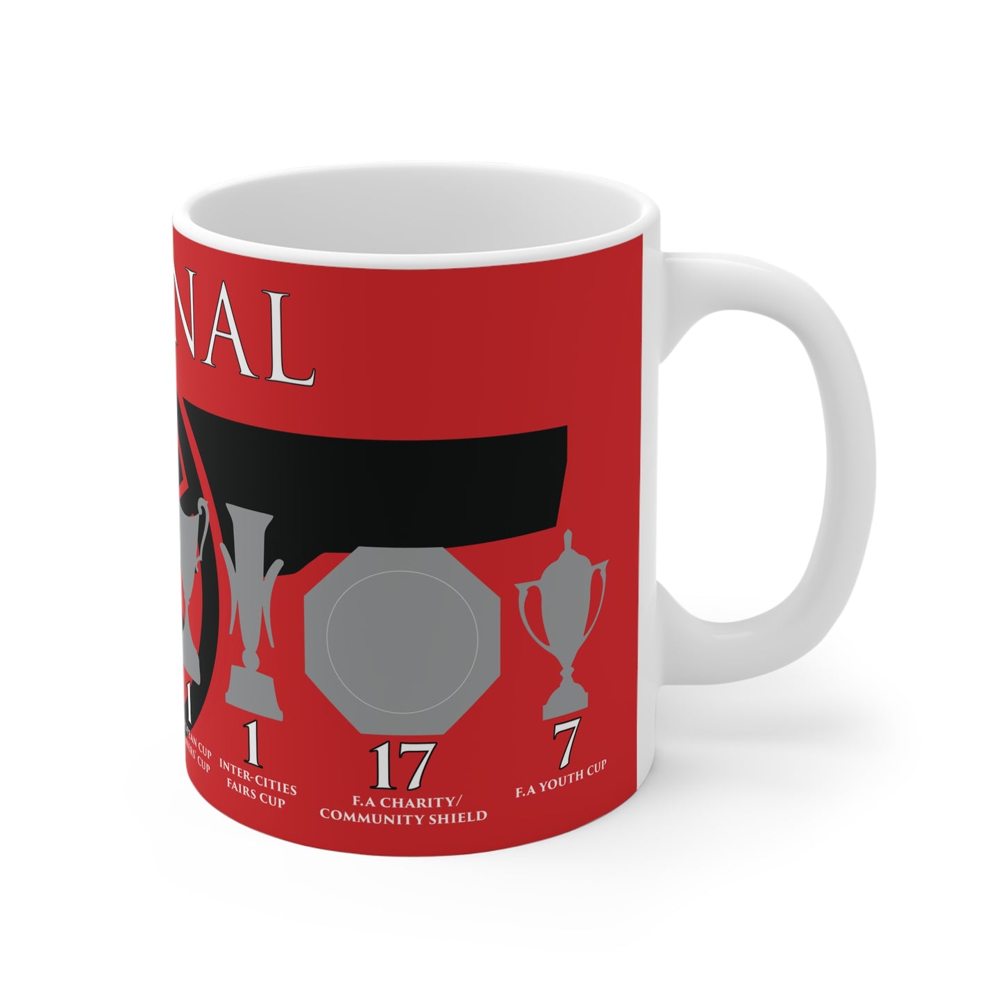 Arsenal Trophies Mug - Red - Black Cannon