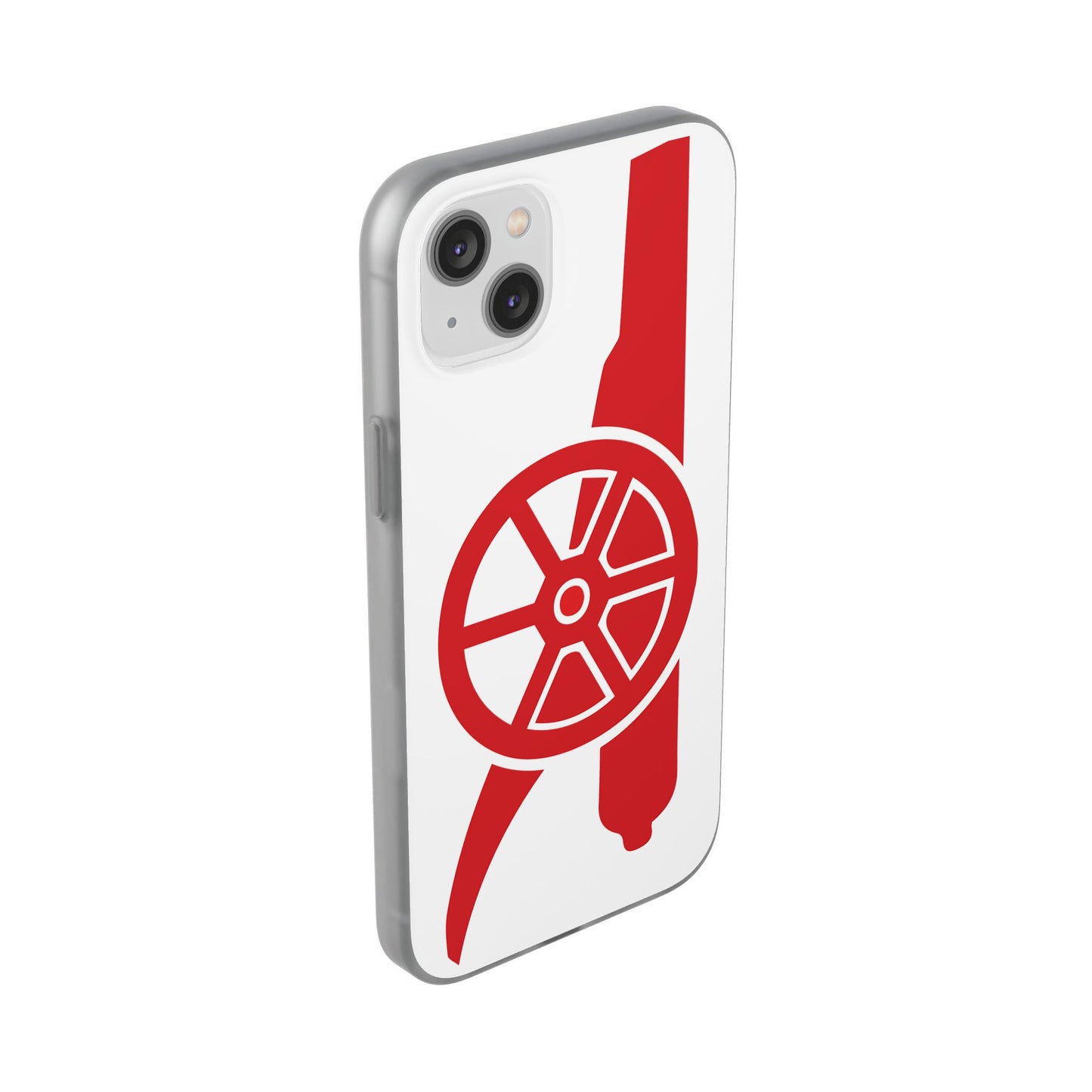 Arsenal Cannon White iPhone Flexi Case - iPhone 16, 15, 14, Plus/Pro/Pro Max