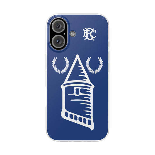 Everton Tower & Monogram Blue iPhone Flexi Case - iPhone 16, 15, 14, Plus/Pro/Pro Max