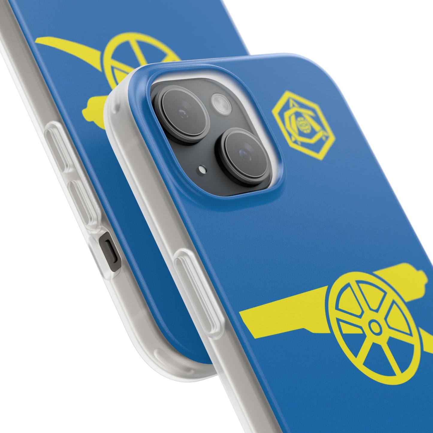 Arsenal Cannon & Monogram Blue iPhone Flexi Case - iPhone 16, 15, 14. Plus/Pro/Pro Max