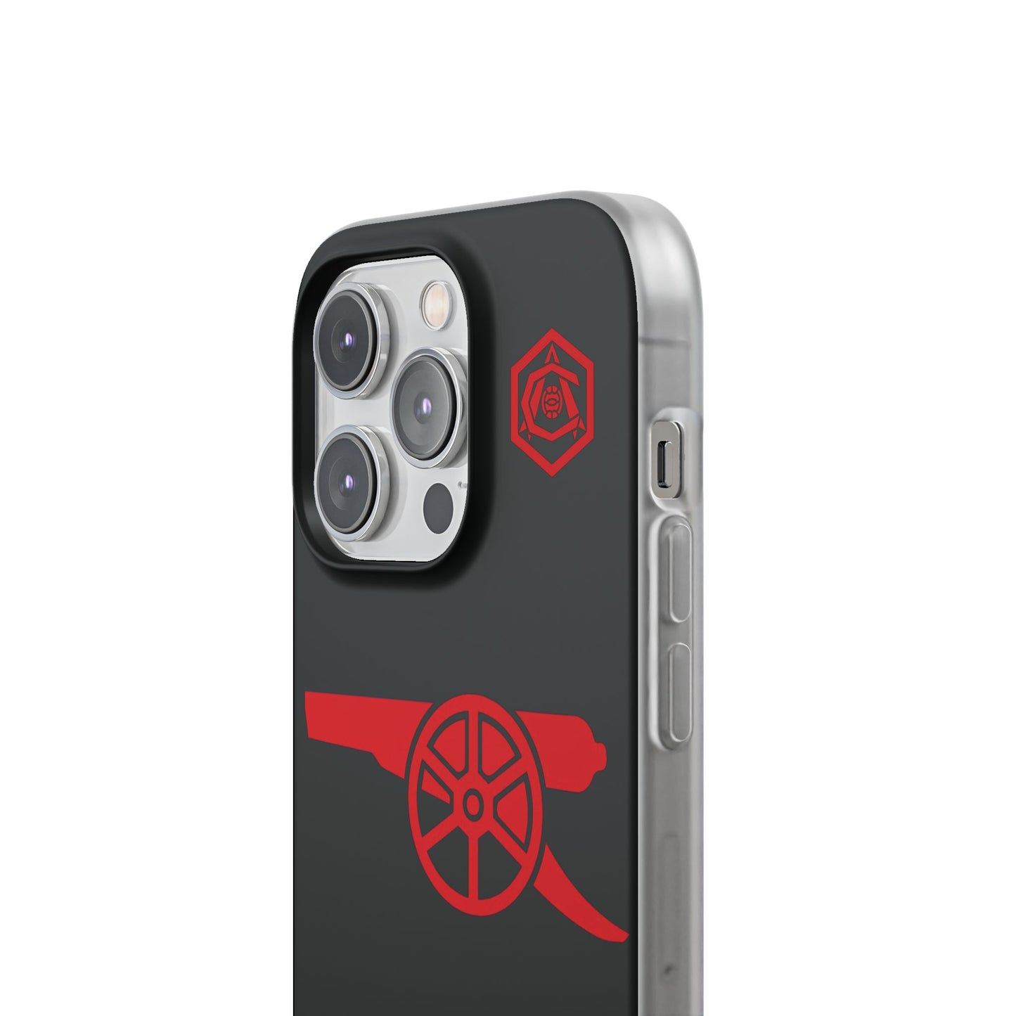 Arsenal Cannon & Monogram Black iPhone Flexi Case - iPhone 16, 15, 14, Plus/Pro/Pro Max