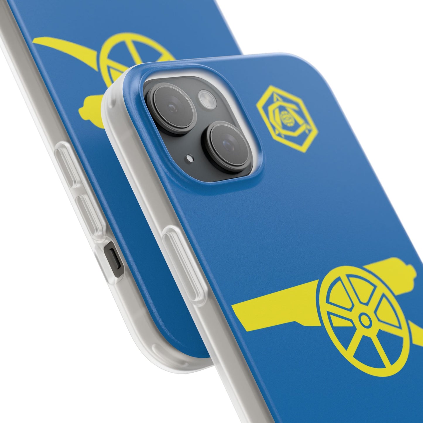 Arsenal Cannon & Monogram Blue iPhone Flexi Case - iPhone 16, 15, 14. Plus/Pro/Pro Max