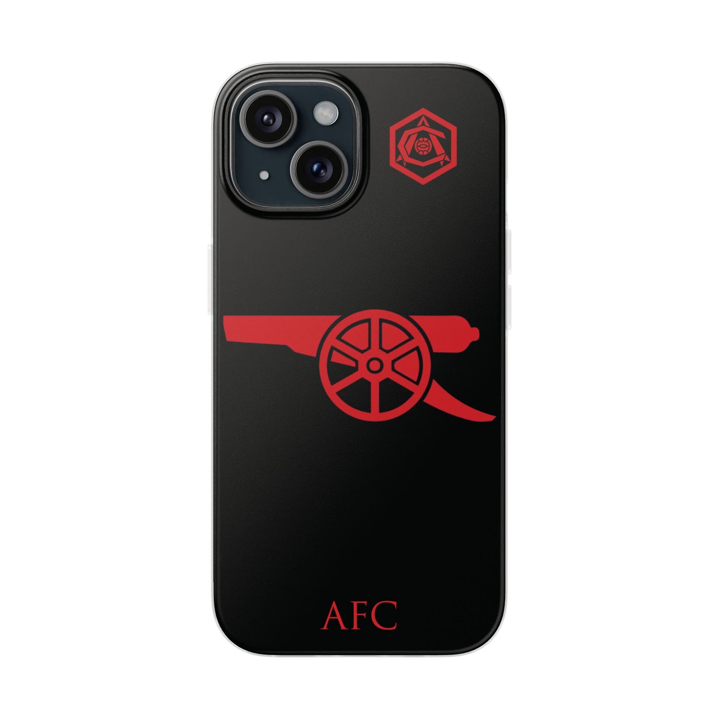 Arsenal Cannon & Monogram Black iPhone Flexi Case - iPhone 16, 15, 14, Plus/Pro/Pro Max