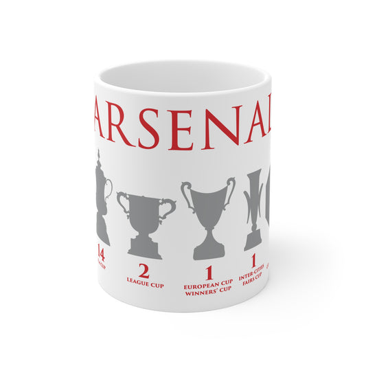 Arsenal Trophies Mug - White