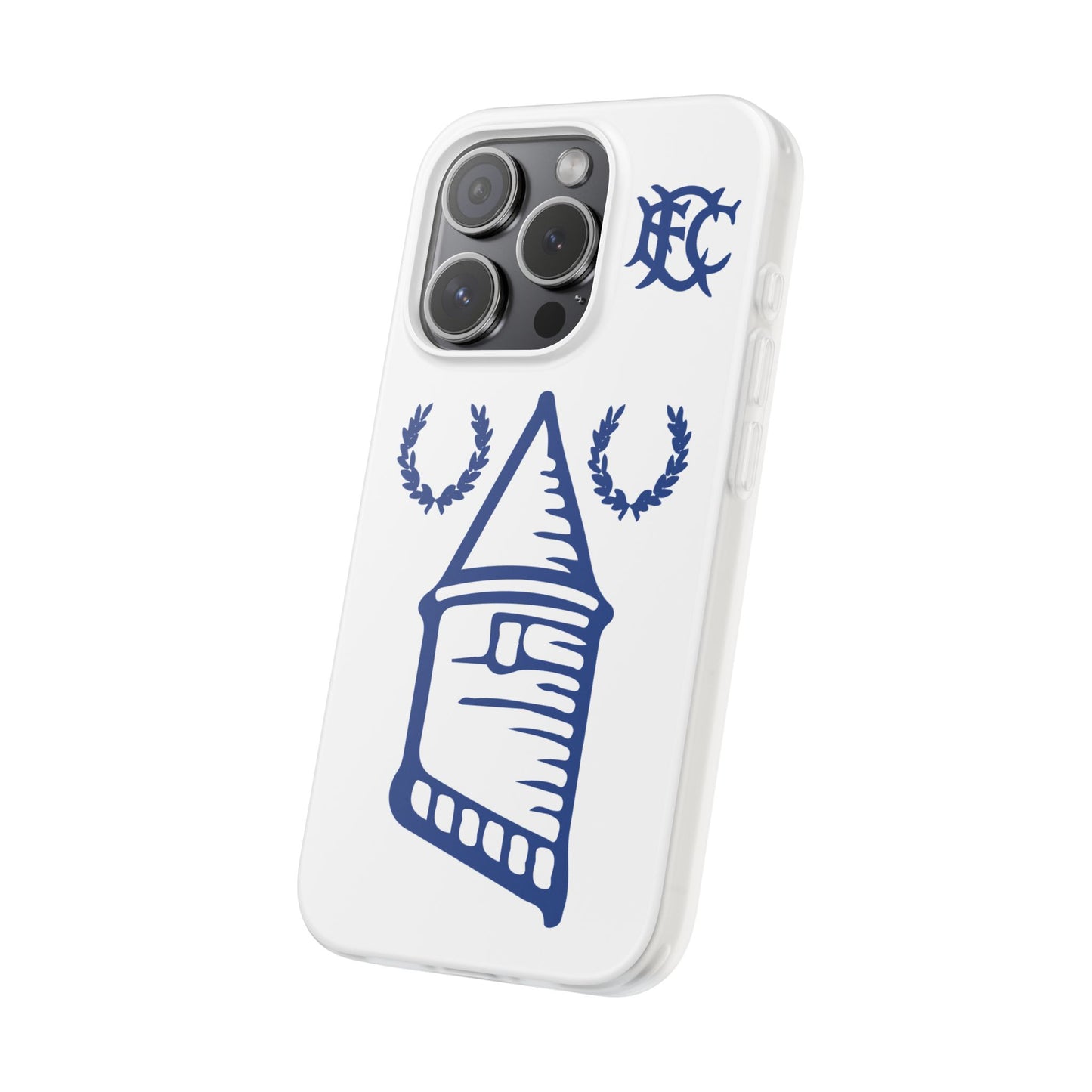 Everton Tower & Monogram White iPhone Flexi Case - iPhone 16, 15, 14 Plus/Pro/Pro Max