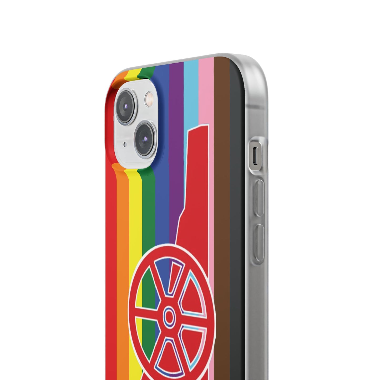 Arsenal Cannon Rainbow iPhone Flexi Case - iPhone 16, 15, 14, Plus/Pro/Pro Max