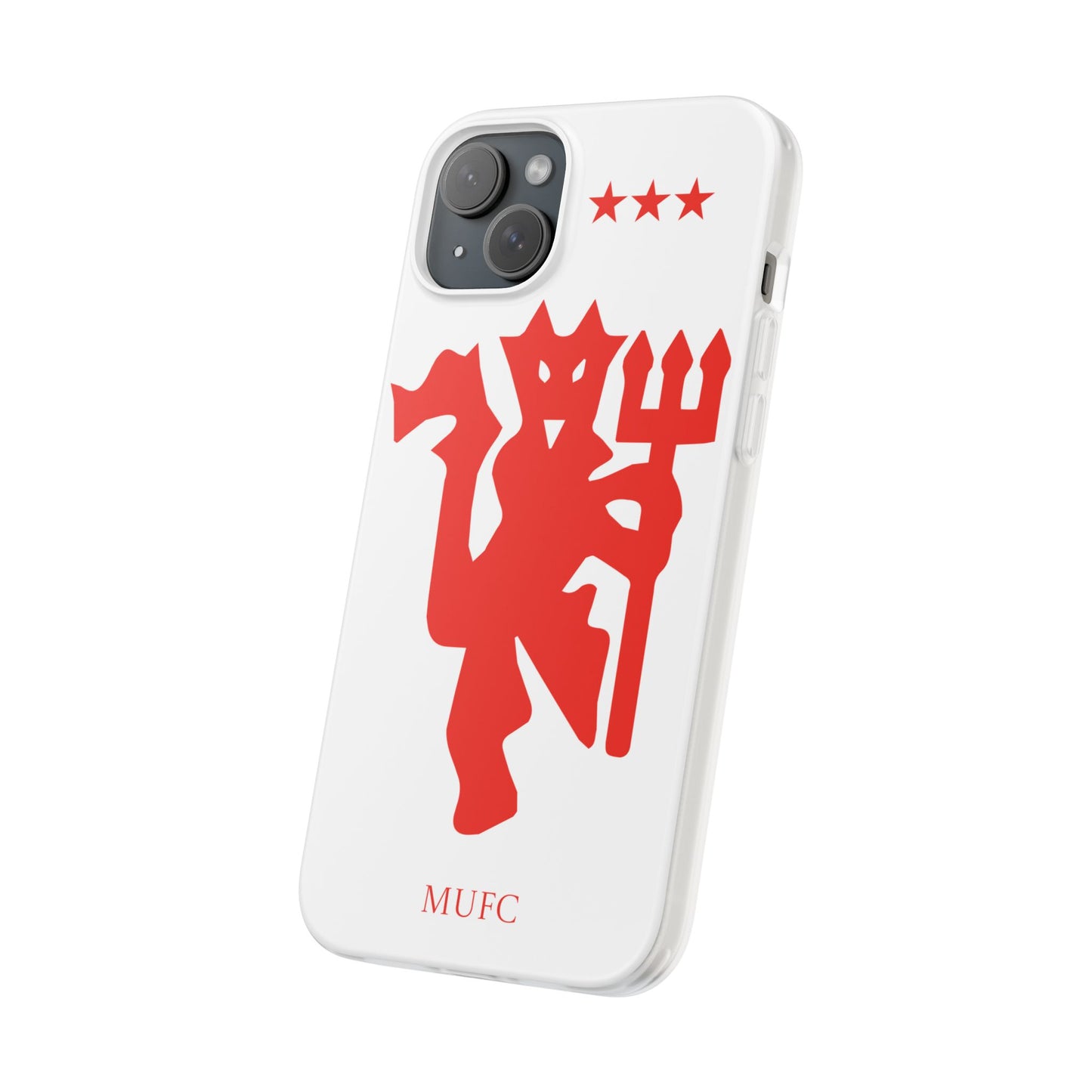 Manchester United iPhone Flexi Case - iPhone 16, 15, 14, Plus/Pro/Pro Max - White