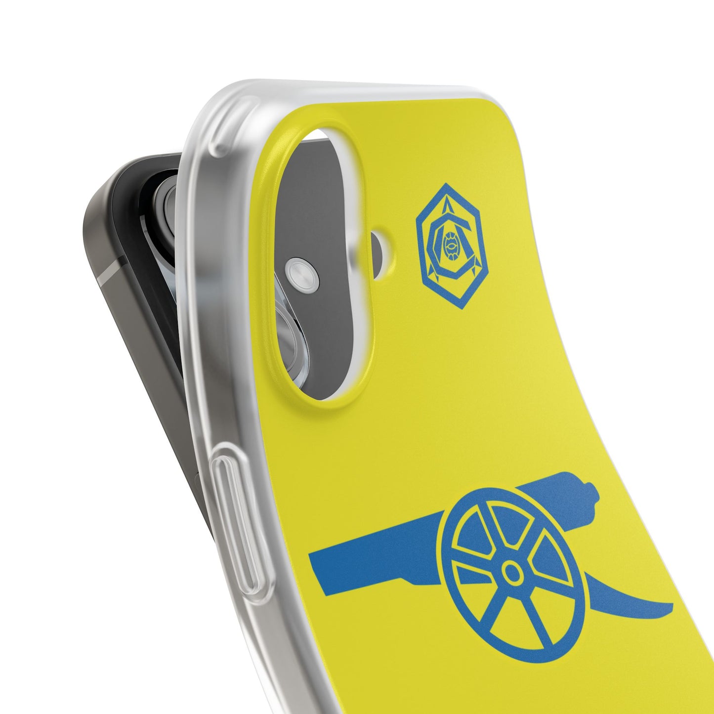 Arsenal Cannon & Monogram Yellow iPhone Flexi Case - iPhone 16, 15, 14, Plus/Pro/Pro Max