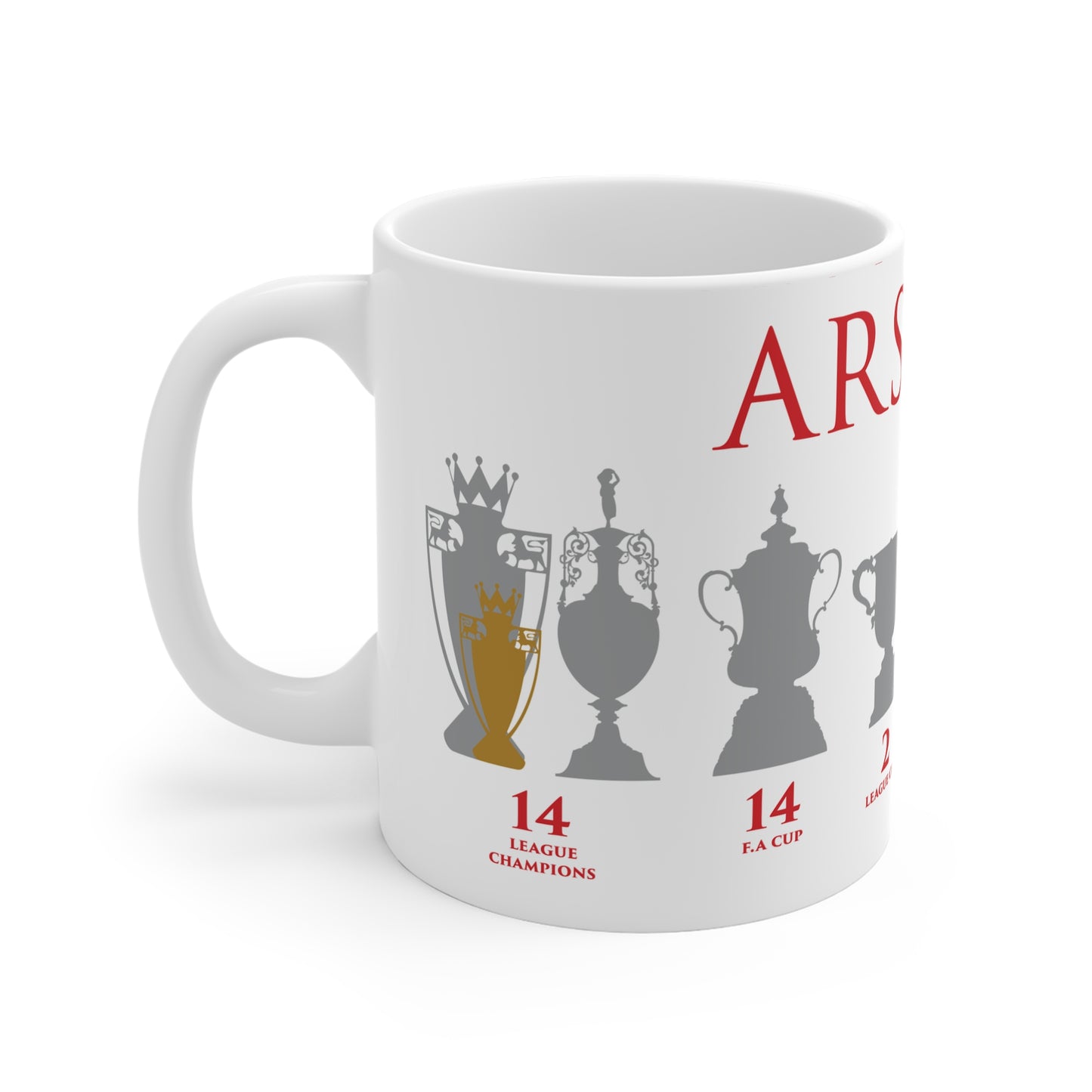 Arsenal Trophies Mug UPDATED - White