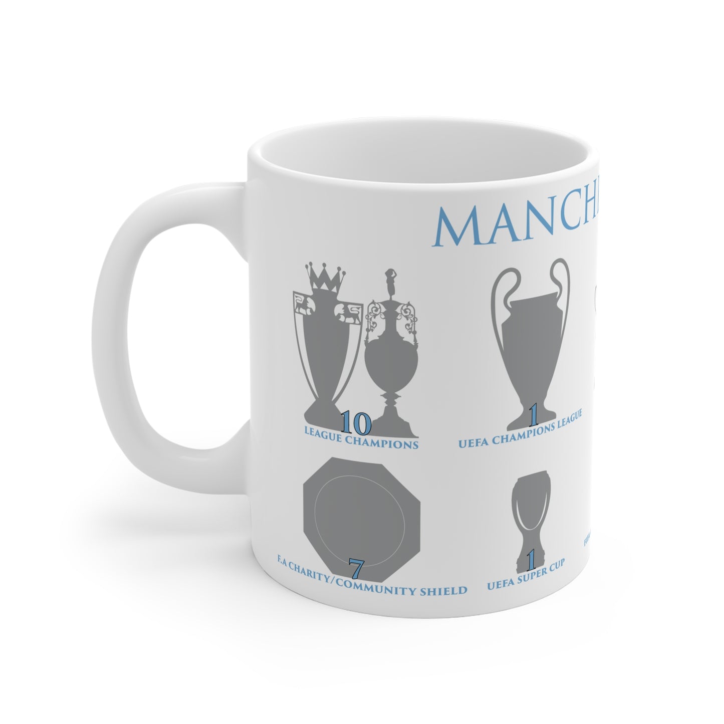 Manchester City Trophies Mug - White