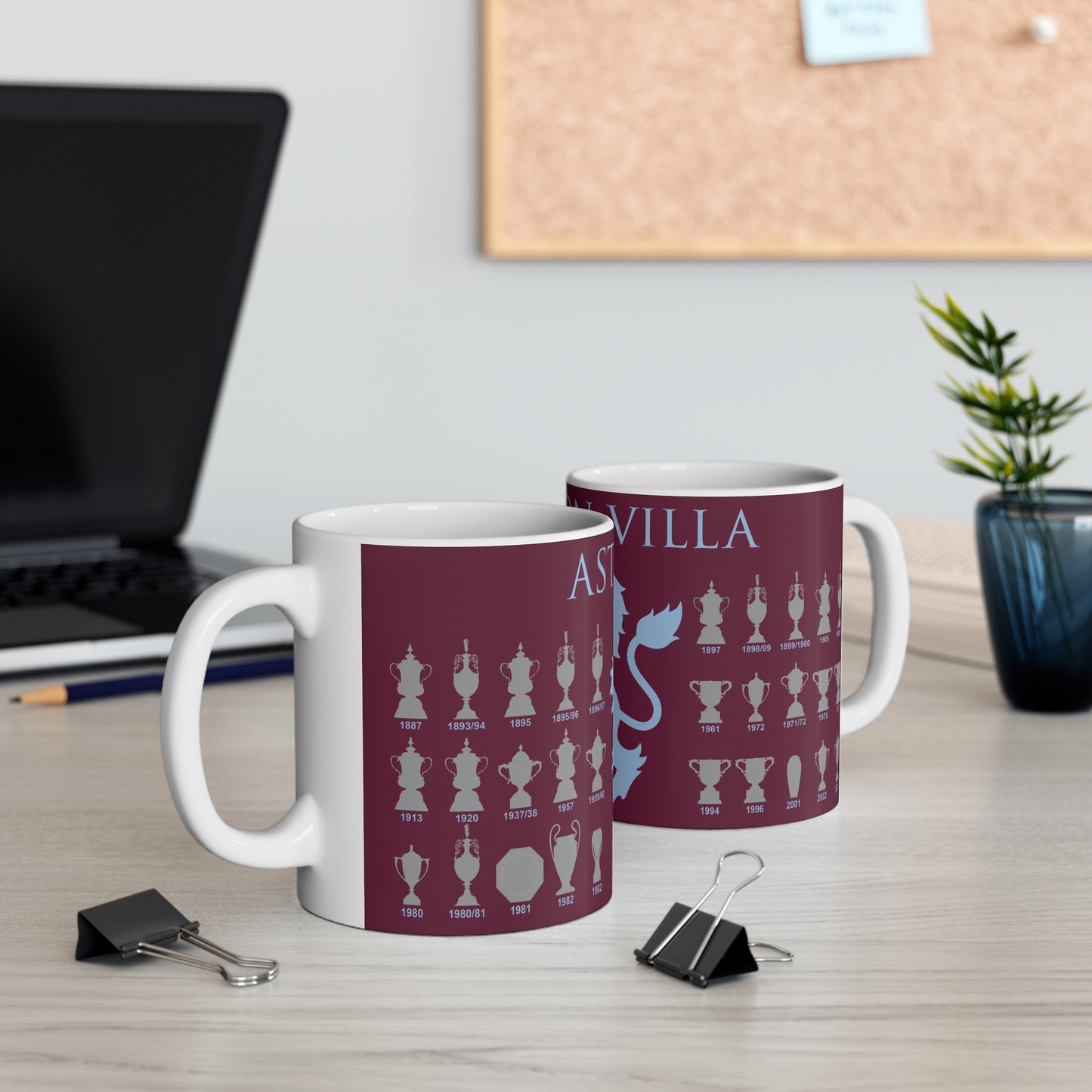 Aston Villa Trophies Collection & Lion Mug - Claret