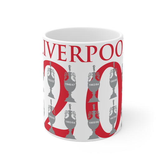 Liverpool 20 League Champions Mug - White