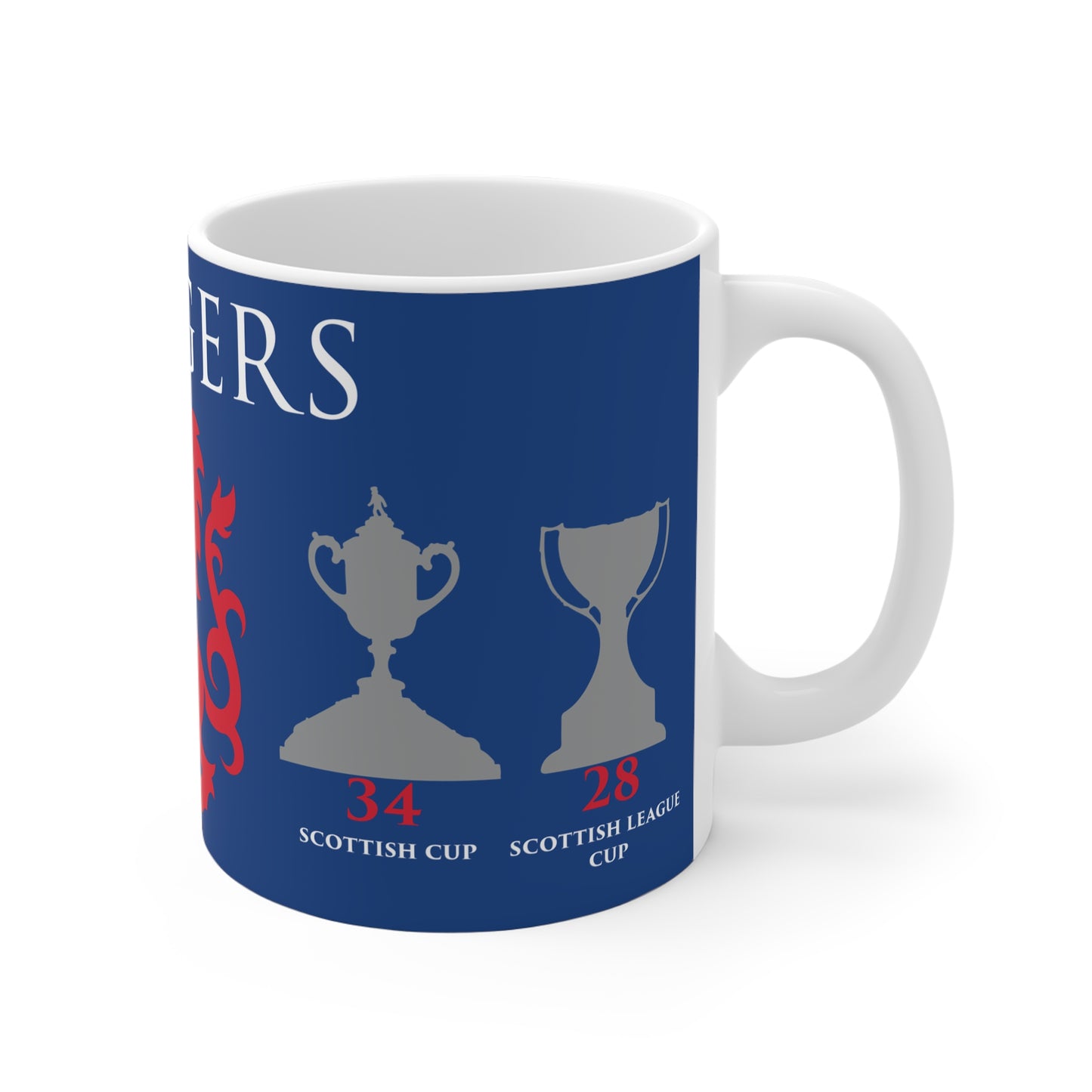 Rangers Trophies & Lion Mug - Blue