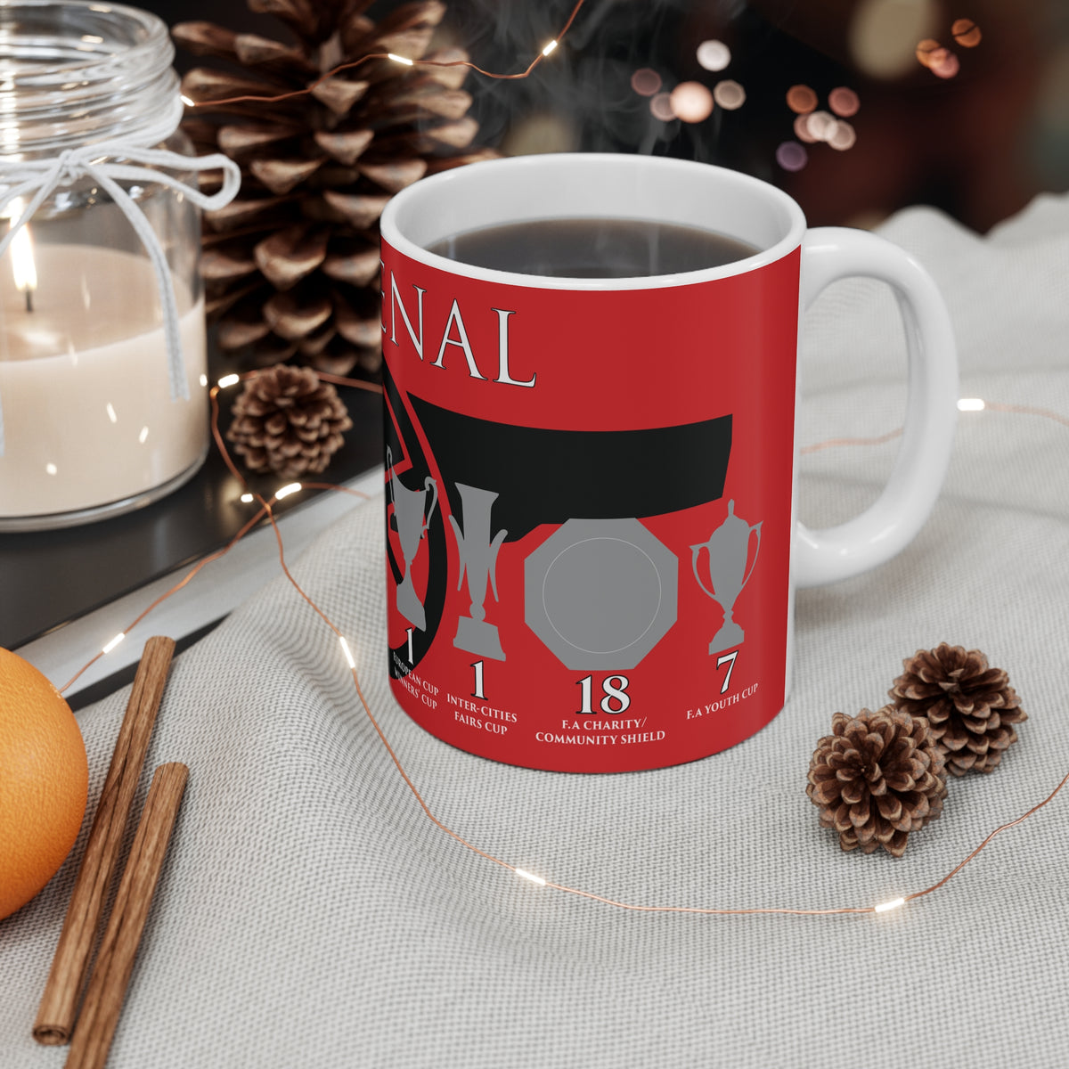 Arsenal Trophies Mug UPDATED - Red - Black Cannon