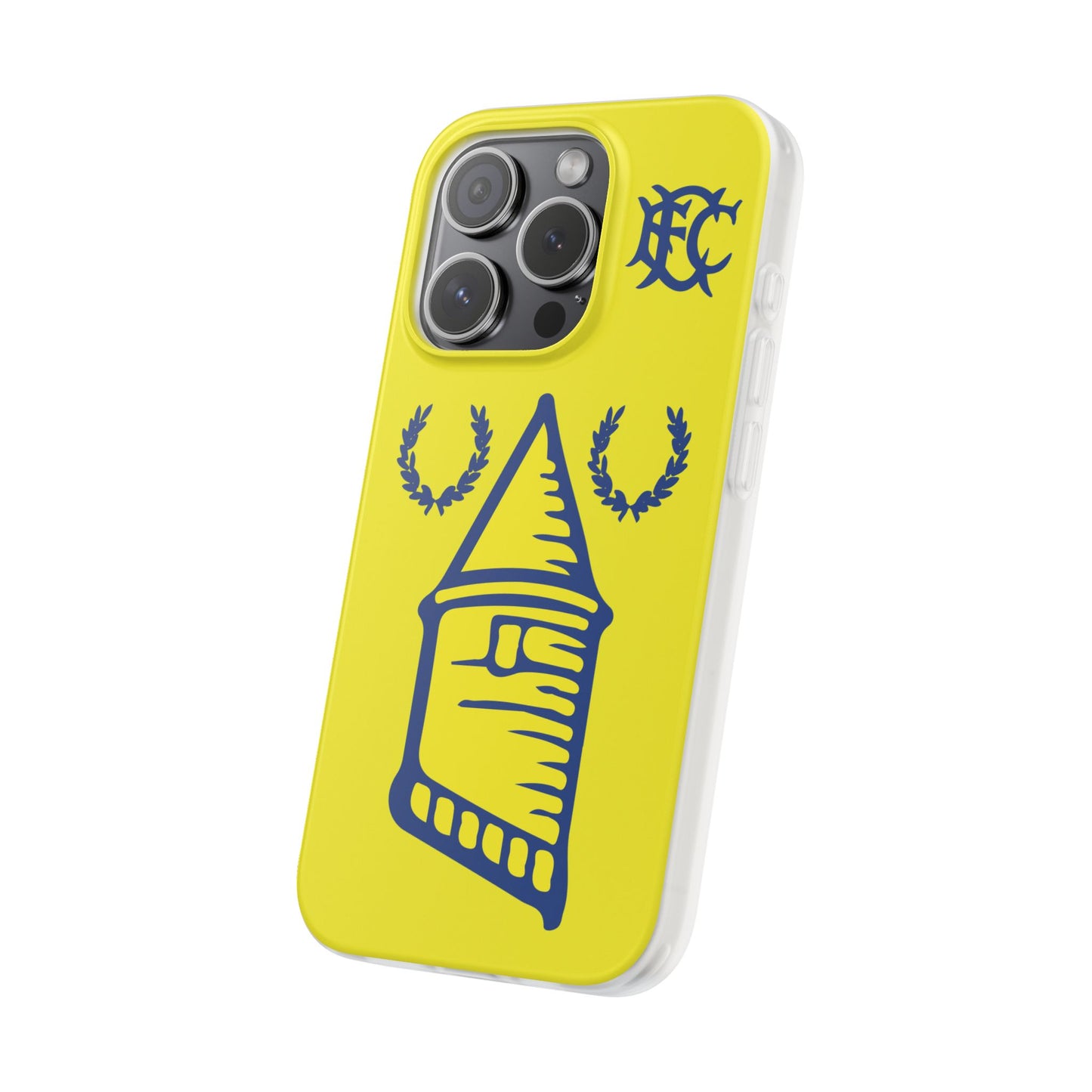 Everton Tower & Monogram Yellow iPhone Flexi Case - iPhone 16, 15, 14, Plus/Pro/Pro Max