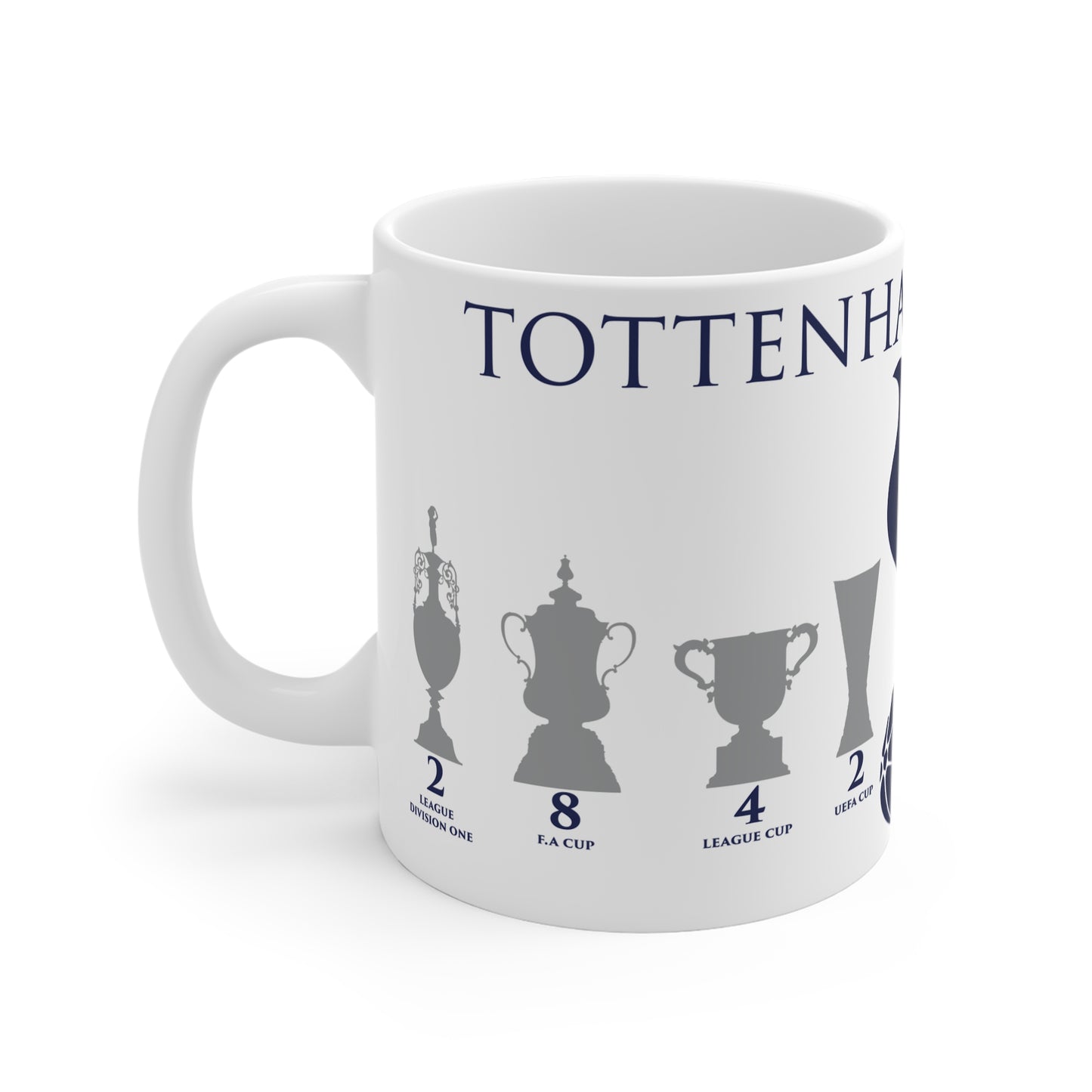 Tottenham Hotspur Trophies & Cockerel Mug - White