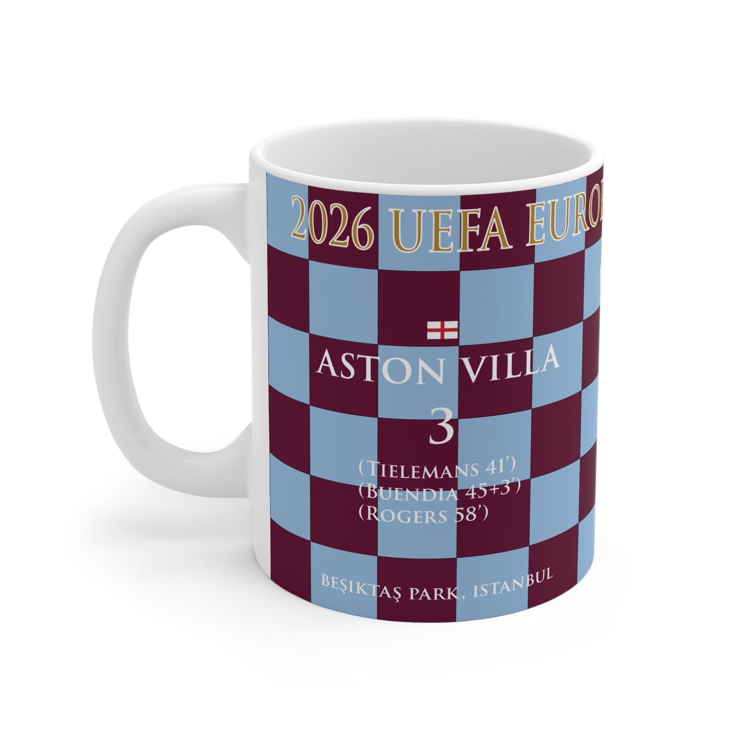 Aston Villa Europa League Winners Mug - Chequered