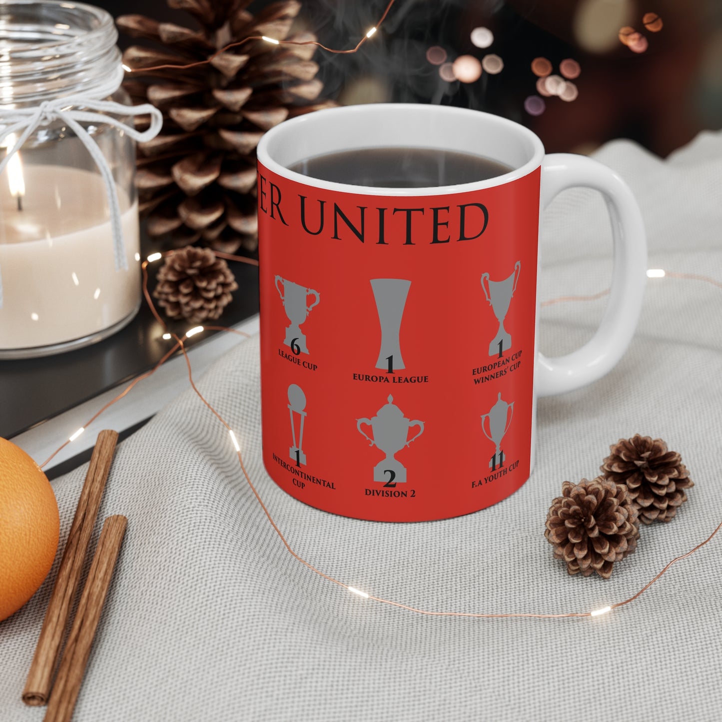 Manchester United Trophies Mug - Red