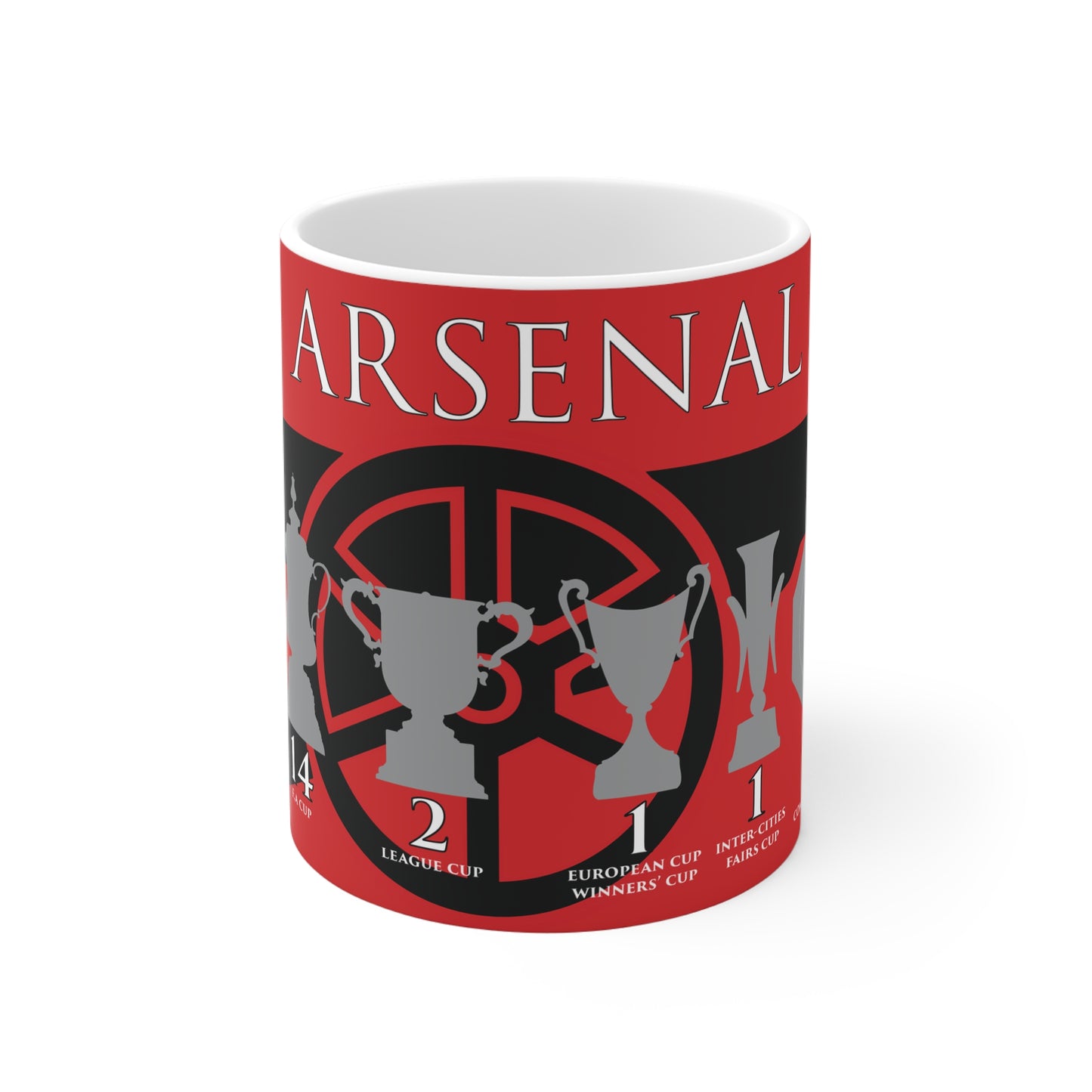 Arsenal Trophies Mug UPDATED - Red - Black Cannon