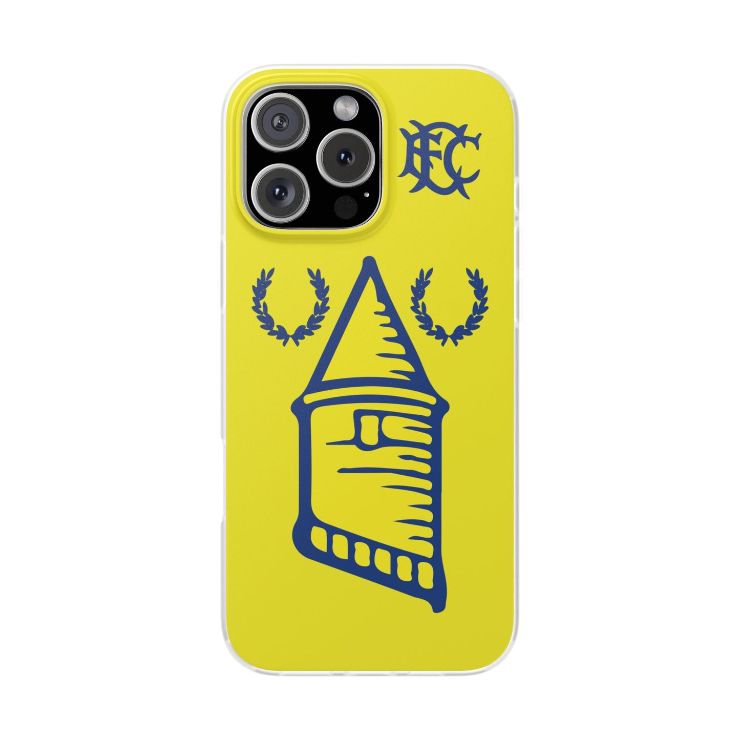 Everton Tower & Monogram Yellow iPhone Flexi Case - iPhone 16, 15, 14, Plus/Pro/Pro Max