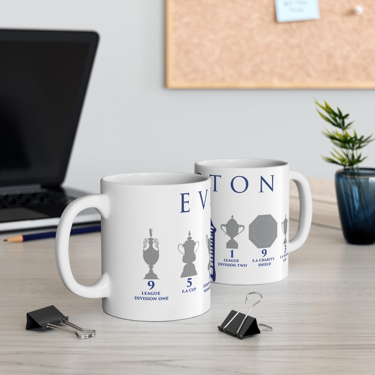 Everton Trophies & Tower Mug - White