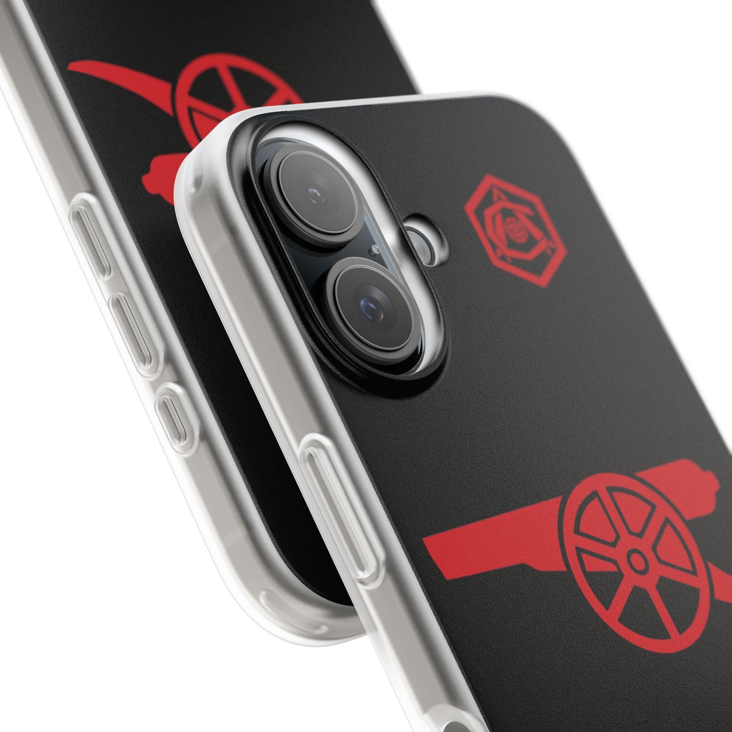 Arsenal Cannon & Monogram Black iPhone Flexi Case - iPhone 16, 15, 14, Plus/Pro/Pro Max