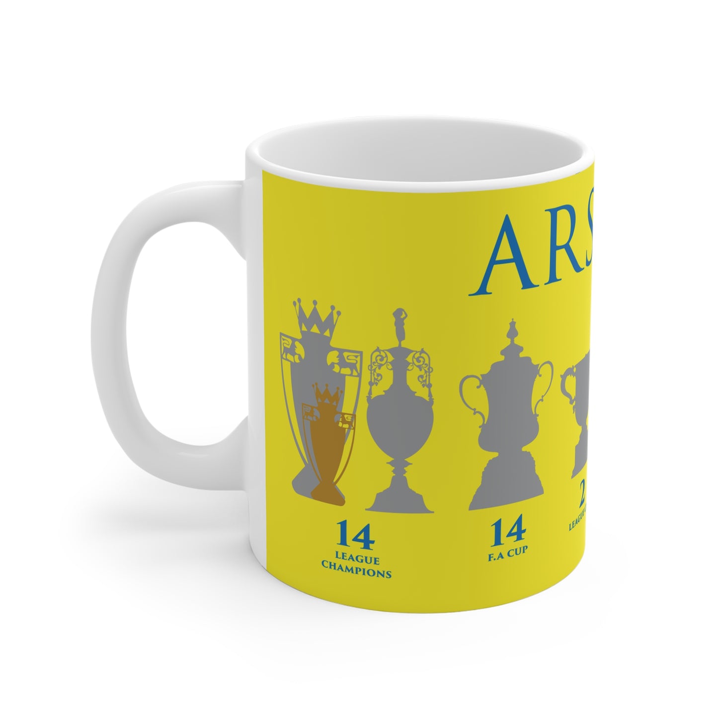 Arsenal Trophies Mug UPDATED - Yellow
