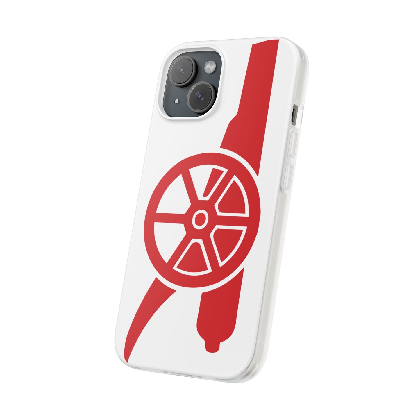 Arsenal Cannon White iPhone Flexi Case - iPhone 16, 15, 14, Plus/Pro/Pro Max