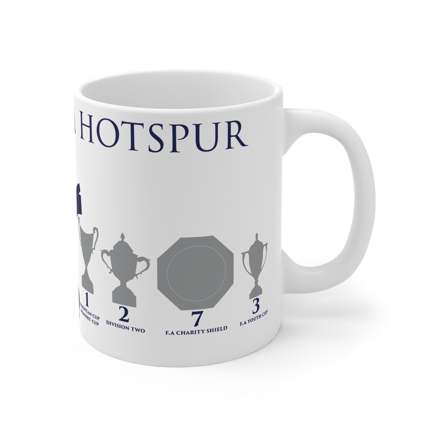 Tottenham Hotspur Trophies & Cockerel Mug - White