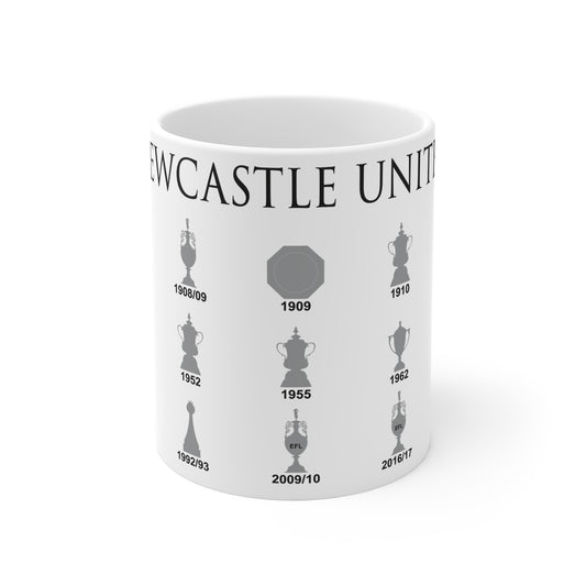 Newcastle United Trophies Collection Mug UPDATED - White