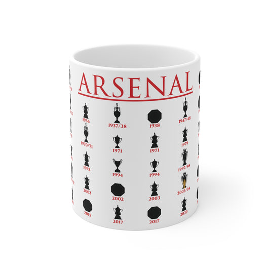 Arsenal Trophies Collection Mug UPDATED - White