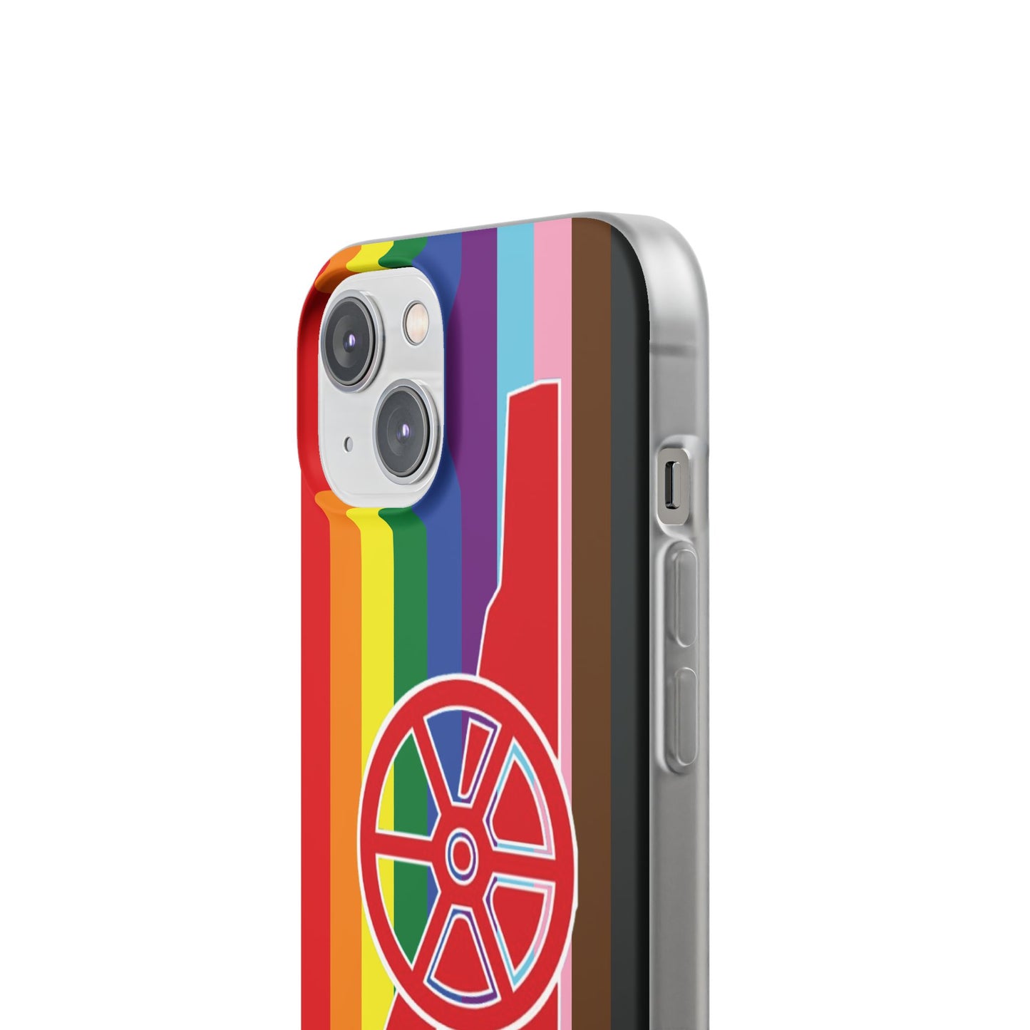 Arsenal Cannon Rainbow iPhone Flexi Case - iPhone 16, 15, 14, Plus/Pro/Pro Max