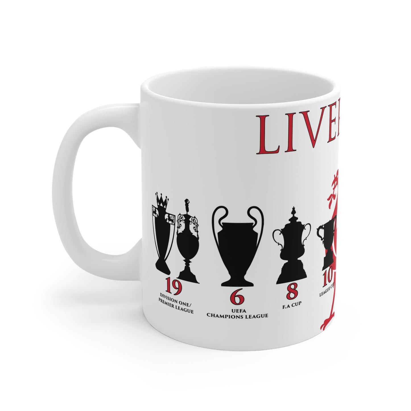 Liverpool Trophies & Liver Bird Mug - White