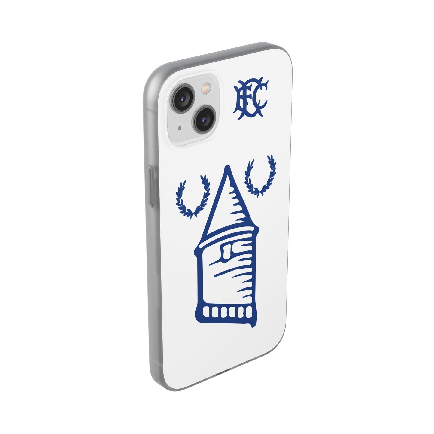 Everton Tower & Monogram White iPhone Flexi Case - iPhone 16, 15, 14 Plus/Pro/Pro Max