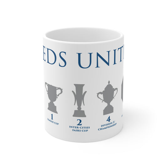 Leeds United Trophies Mug - White