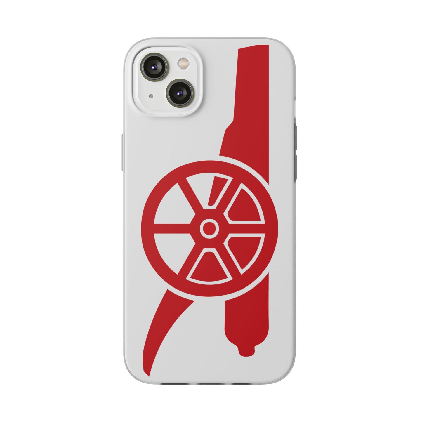 Arsenal Cannon White iPhone Flexi Case - iPhone 16, 15, 14, Plus/Pro/Pro Max