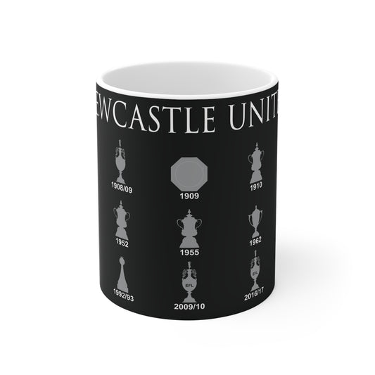 Newcastle United Trophies Collection Mug UPDATED - Black